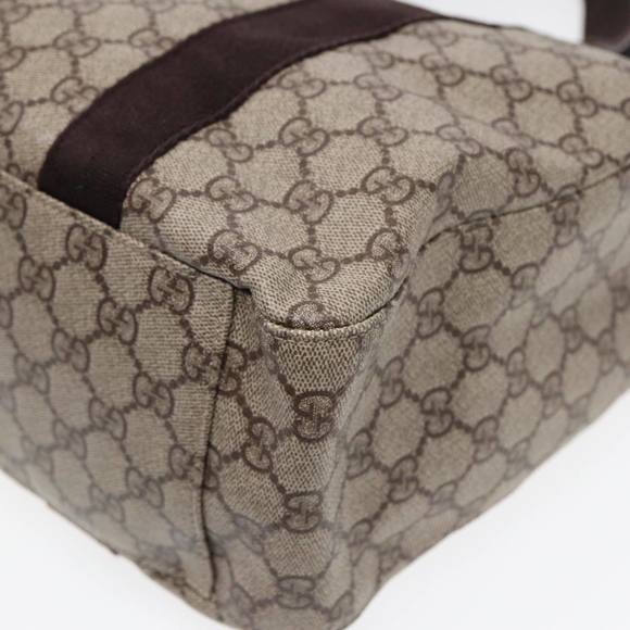 GUCCI GG Supreme Tote Bag PVC Leather Beige Brown Auth mr434 - Picture 16 of 16